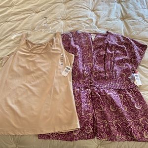 Blouse with underlying tank